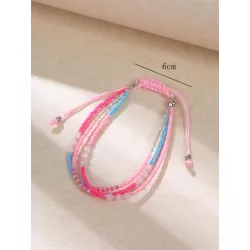 1 pieza Pulsera con cuenta bohemio de color combinado a capas para mujeres para vacación