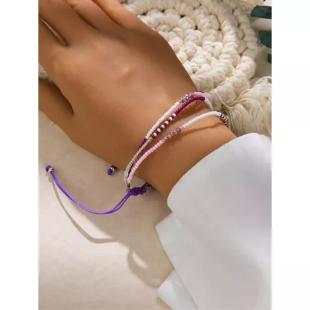 1 pieza Pulsera con cuenta bohemio de color combinado a capas para mujeres para vacación