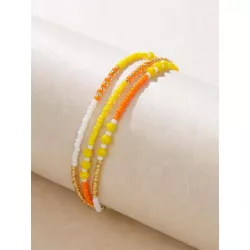 1 pieza Pulsera con cuenta bohemio de color combinado a capas para mujeres para vacación