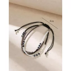 1 pieza Pulsera con cuenta bohemio de color combinado a capas para mujeres para vacación