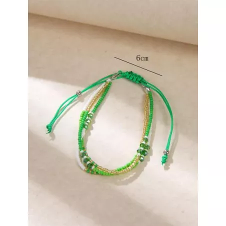 1 pieza Pulsera con cuenta bohemio de color combinado a capas para mujeres para vacación