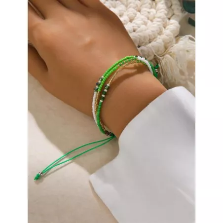 1 pieza Pulsera con cuenta bohemio de color combinado a capas para mujeres para vacación