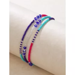 1 pieza Pulsera con cuenta bohemio de color combinado a capas para mujeres para vacación