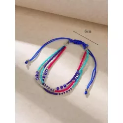 1 pieza Pulsera con cuenta bohemio de color combinado a capas para mujeres para vacación