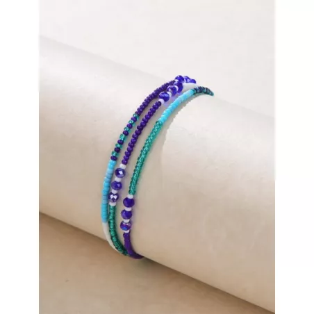 1 pieza Pulsera con cuenta bohemio de color combinado a capas para mujeres para vacación