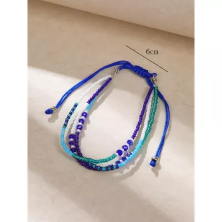 1 pieza Pulsera con cuenta bohemio de color combinado a capas para mujeres para vacación