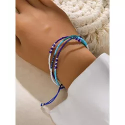 1 pieza Pulsera con cuenta bohemio de color combinado a capas para mujeres para vacación