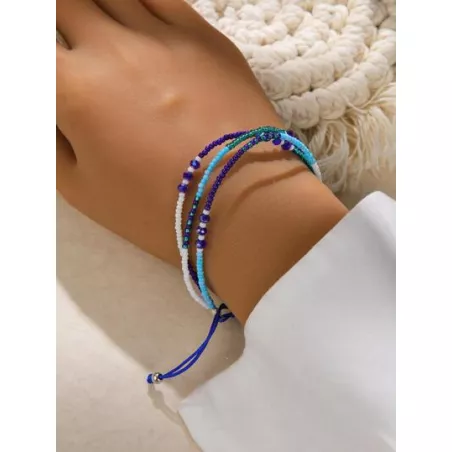 1 pieza Pulsera con cuenta bohemio de color combinado a capas para mujeres para vacación