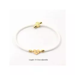 1 pieza de acero inoxidable con corazón inicial Pulsera Mujer Cuerda ajustable Pulsera para mujeres