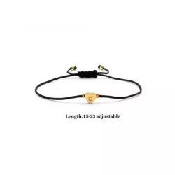 1 pieza Pulsera trenzada moda de acero inoxidable con corazón inicial hecho a mano para mujeres