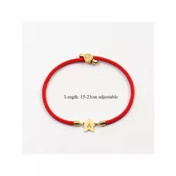 1 pieza Pulsera de cuerda clásico de acero inoxidable con estrella inicial ajustable de colores para mujeres