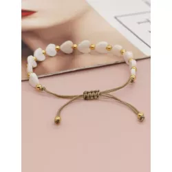 1 pieza Pulsera con cuenta de moda con adorno de corazón para mujeres para vacación