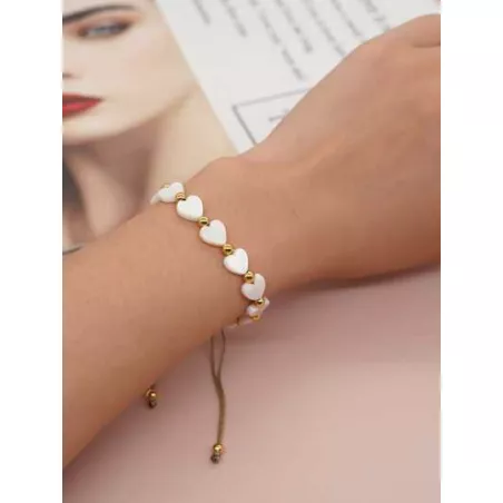 1 pieza Pulsera con cuenta de moda con adorno de corazón para mujeres para vacación