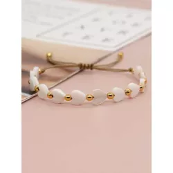 1 pieza Pulsera con cuenta de moda con adorno de corazón para mujeres para vacación