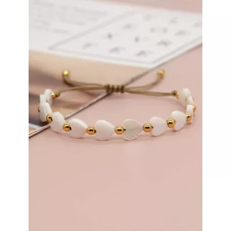 1 pieza Pulsera con cuenta de moda con adorno de corazón para mujeres para vacación