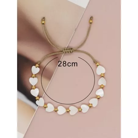 1 pieza Pulsera con cuenta de moda con adorno de corazón para mujeres para vacación