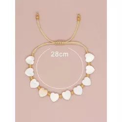 1 pieza Pulsera con cuenta de moda con adorno de corazón para mujeres para vacación