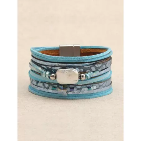 Pulsera a capas con diseño de turquesa