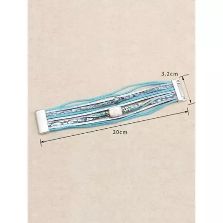 Pulsera a capas con diseño de turquesa