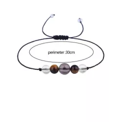 1 pieza Pulsera de cuerda con cuenta con artificial cristal con ojo de tigre piedra de mujeres regalo