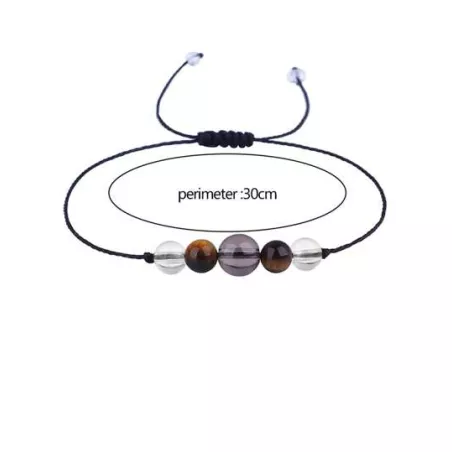 1 pieza Pulsera de cuerda con cuenta con artificial cristal con ojo de tigre piedra de mujeres regalo