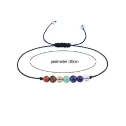 1 pieza Pulsera de cuerda con cuenta trenzado con púrpura artificial cristales con amarillo artificial excelente regalo para niñ