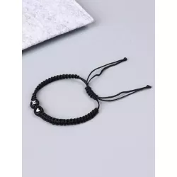 1 pieza Pulsera moda con estampado de corazón y letra con diseño de cuenta para mujeres para regalo