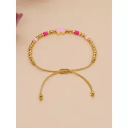 1 pieza Pulsera de cuerda moda aleación de cobre con adorno de corazón para mujeres para decoración diaria