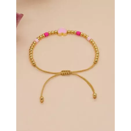 1 pieza Pulsera de cuerda moda aleación de cobre con adorno de corazón para mujeres para decoración diaria