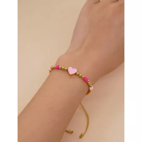 1 pieza Pulsera de cuerda moda aleación de cobre con adorno de corazón para mujeres para decoración diaria