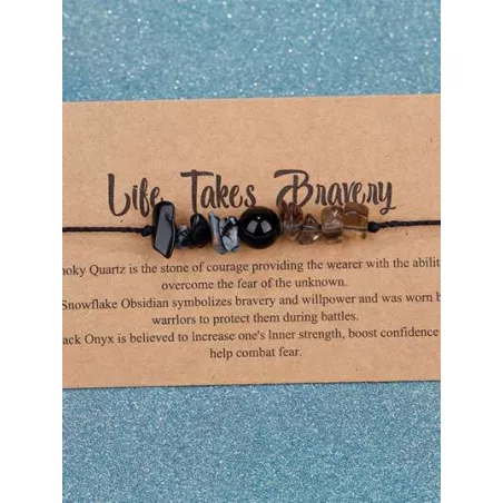 1 pieza Pulsera de cuerda piedra & artificial cuentas de cristal copo de nieve obsidiana para mujeres regalo