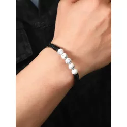 Hombres Pulsera trenzada con diseño de cuenta