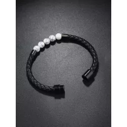 Hombres Pulsera trenzada con diseño de cuenta