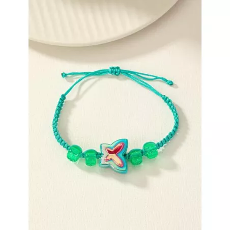 1 pieza Pulsera moda poliresina con mariposa & con diseño de cuenta para mujeres para decoración diaria