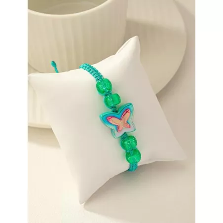1 pieza Pulsera moda poliresina con mariposa & con diseño de cuenta para mujeres para decoración diaria