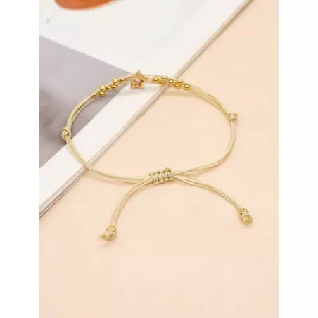 1 pieza Pulsera de cuerda de moda con diamante de imitación con estrella & con diseño de cuenta para mujeres para decoración dia