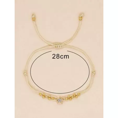 1 pieza Pulsera de cuerda de moda con diamante de imitación con estrella & con diseño de cuenta para mujeres para decoración dia