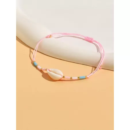 1 pieza Pulsera bohemio con concha & con diseño de cuenta para mujeres para decoración diaria