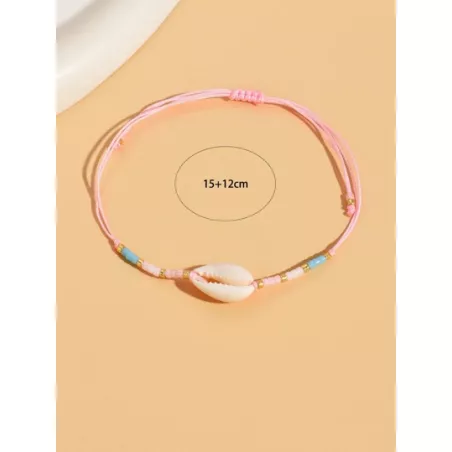 1 pieza Pulsera bohemio con concha & con diseño de cuenta para mujeres para decoración diaria