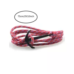 1 pieza Pulsera de cuerda moda poliéster con diseño de ancla para mujeres para diariamente