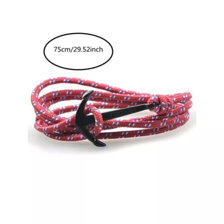 1 pieza Pulsera de cuerda moda poliéster con diseño de ancla para mujeres para diariamente