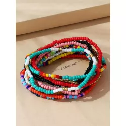 12 piezas/set Pulsera con cuenta de color combinado