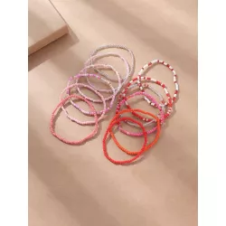 12 piezas/set Pulsera con cuenta de color combinado