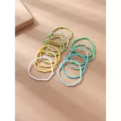 12 piezas/set Pulsera con cuenta de color combinado