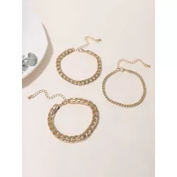 3 piezas/set Pulsera de cadena minimalista