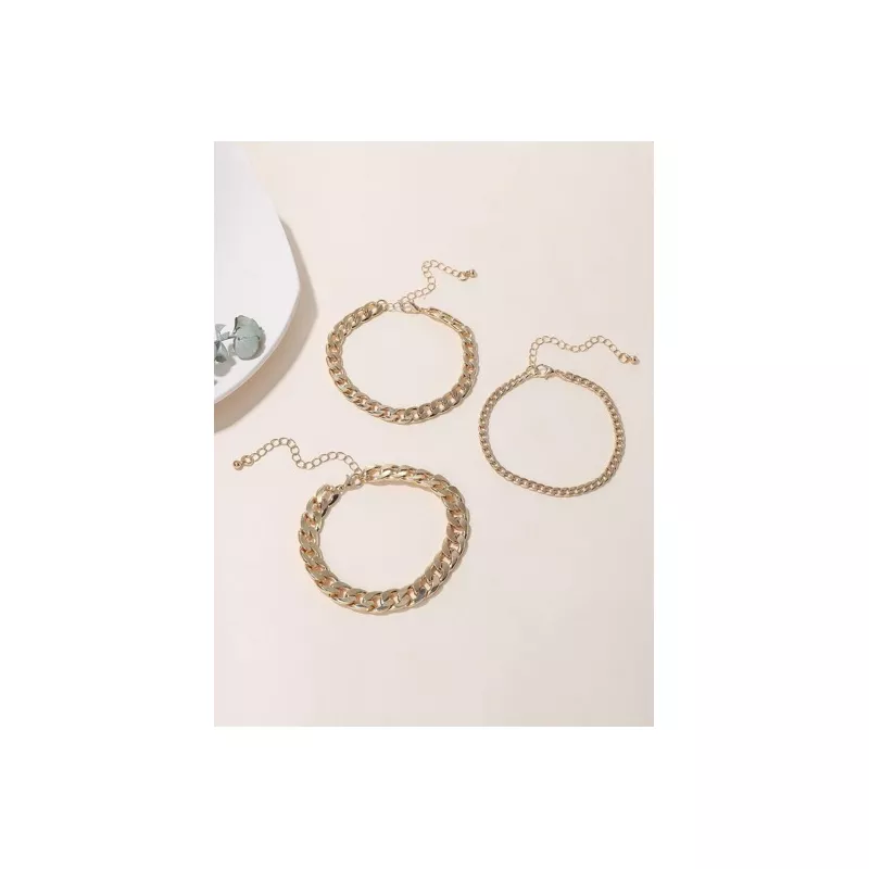 3 piezas/set Pulsera de cadena minimalista