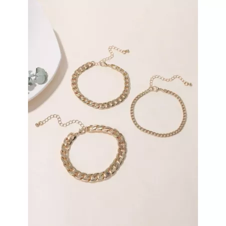 3 piezas/set Pulsera de cadena minimalista