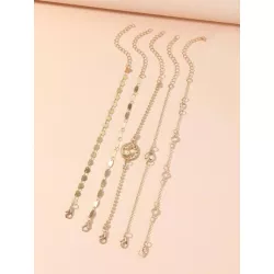 5 piezas/set Pulsera moda con corazón & con diseño de oval para mujeres para regalo