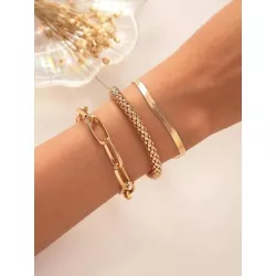 3 piezas/set Pulsera minimalista moda para mujeres para decoración diaria