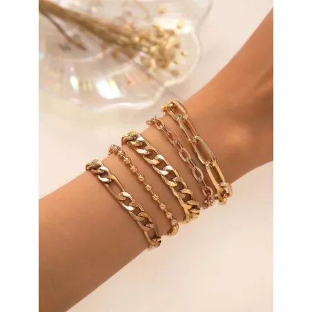 4 piezas/set Pulsera de cadena minimalista